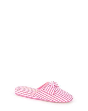 Patricia Green Zoe Gingham Quilted Slipper - Pink