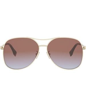 Fendi Graphy 61Mm Gradient Pilot Sunglasses - Brown