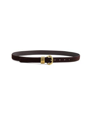Madewell Metal Keeper Suede Belt - Black
