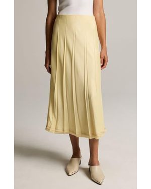 Vince Creased Pleat Raw Hem Maxi Dress - Yellow