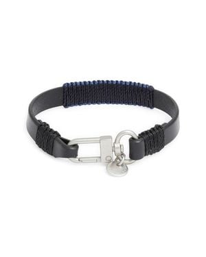 Caputo & Co. Colorblock Leather Bracelet - Blue