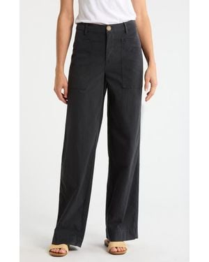 Frank & Eileen Limerick Pocket Wide Leg Pants - Black
