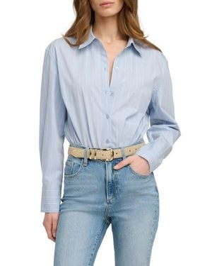 FAVORITE DAUGHTER The Hire Me Shirt Bodysuit - Blue