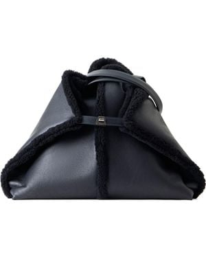 Akris Ai Leather & Genuine Shearling Convertible Tote - Blue