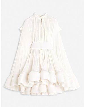 Lanvin Short Charmeuse Dress - White