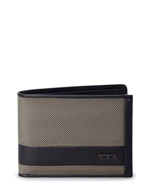 Tumi Double Billfold Nylon & Leather Wallet - Gray