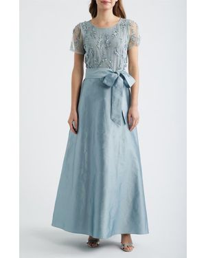 princess polly baby blue dress Pisarro Nights 3/4 Sleeve Bead Blouson Long Sleeve Gown at Hamilton Place  in Chattanooga, TN main image 0