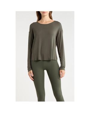 Mpg Breeze Open Twist Back Top - Gray