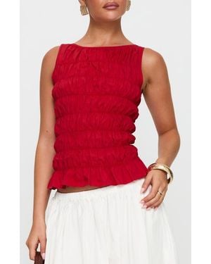 Princess Polly Marleene Smocked Tank - Red