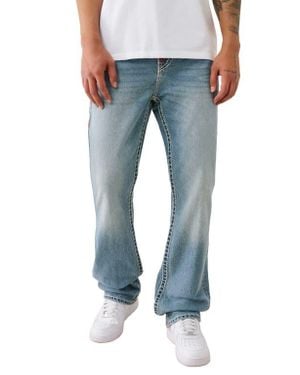 True Religion Ricky Mesh Super T Flap Straight Jeans - Blue