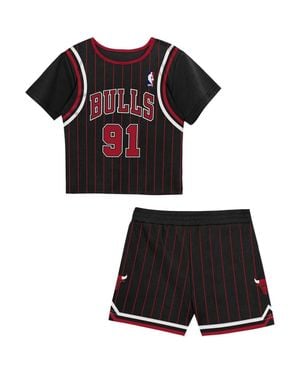 Mitchell & Ness Toddler Dennis Rodman Chicago Bulls 2-Piece Play By Place T-Shirt & Shorts Set - Black