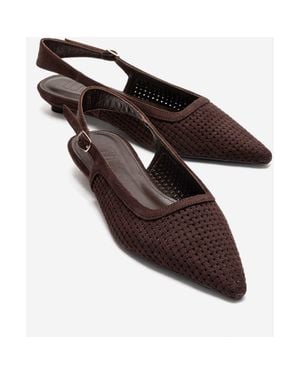 Prologue Shoes Aviva Slingback Pointed Toe Pump - Brown