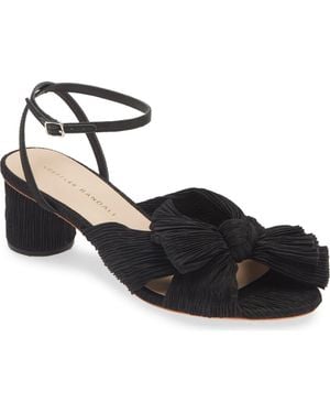 Loeffler Randall Knotted Organza Ankle-Strap Sandals - Black