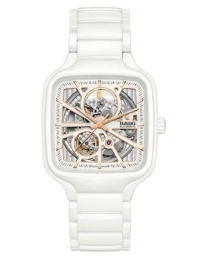 Rado True Square Automatic Open Heart Ceramic Bracelet Watch, 38Mm - White