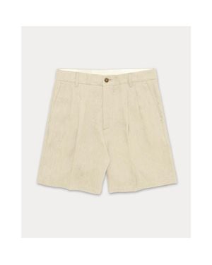 Fortela Beachshort Pleated Linen Shorts - Natural