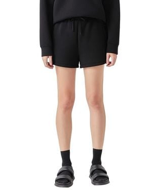 Grey Lab Tie Waist Scuba Knit Shorts - Black