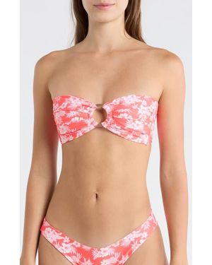 Kulani Kinis Strapless O-Ring Bikini Top - Pink