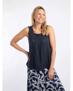 Weird Fish Chelle Square Neck Jersey Vest - Blue
