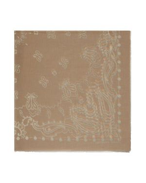 Gerard Darel Dorine Square Paisley Print Scarf - Natural