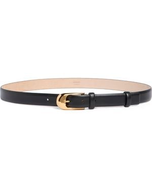 KHAITE Dome Buckle Leather Belt - Black