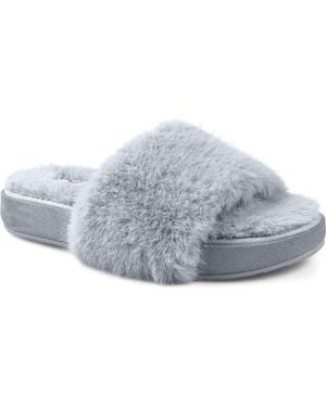 National Comfort Macklin Faux Fur Slipper - Gray