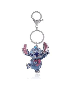 Disney Stitch Sparkle Charm Heart Keychain - Blue