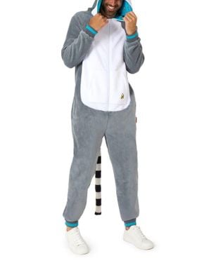 Opposuits Lemur Hooded Fleece Costume Jumpsuit - Blue