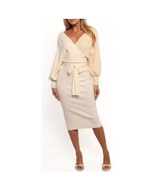 Petal & Pup Nate Long Sleeve Sweater Dress - Natural