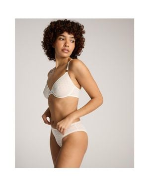 Nudea Honeycomb Semi-Demi Balconette Bra - Brown