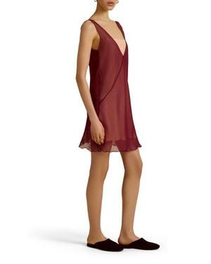 Marina Moscone Sheer Layered Camisole Dress