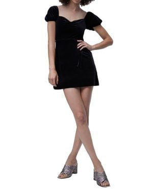 French Connection Yule Velvet Tie Waist Minidress - Black