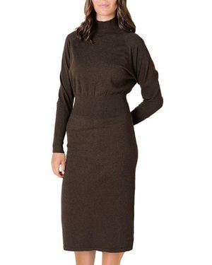 Hope & Henry Mock Neck Dolman Sleeve Sweater Dress - Multicolor