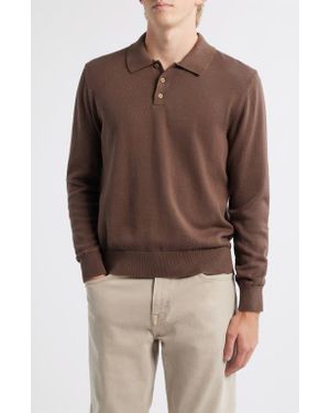 Alex Crane Feather Organic Cotton Polo Sweater - Brown