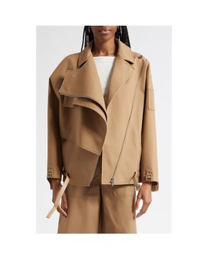 Courreges Oblique Short Cotton Trench Jacket - Natural