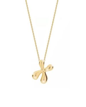 Jane Basch Puffed Initial Pendant Necklace - Metallic