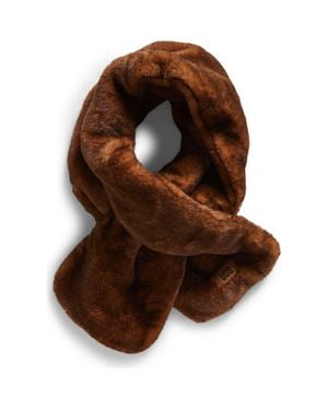 UGG Faux Fur Pull Through Scarf - Brown