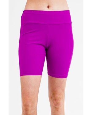 Calypsa Mid-Thigh Swim Shorts - Pink