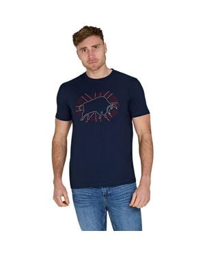 Raging Bull Outburst Union Jack Bull T-Shirt - Blue