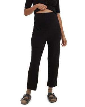 Nom Maternity Camilla Over-The-Belly Ribbed Maternity Pants - Black