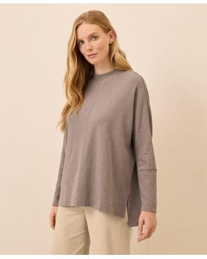 Pact Organic Cotton Airplane Long Sleeve Poncho - Brown