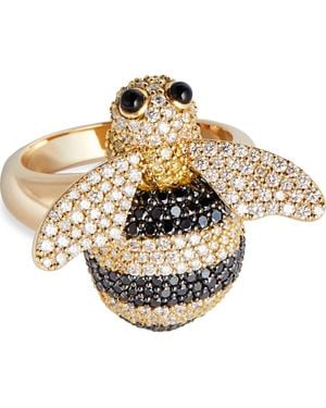 Grace Winfrey Honey Bee Diamond Pavé Ring - Metallic