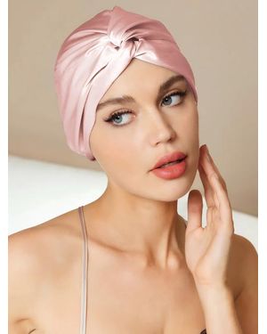 SILKSILKY Pure Silk Knot-Front Hair Bonnet - Natural
