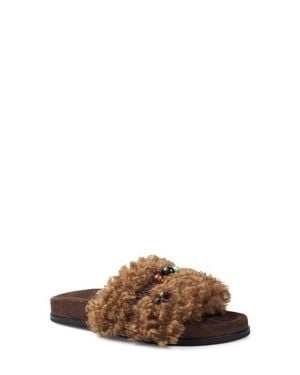 Zigi Bishop Faux Fur Slide Sandal - Brown