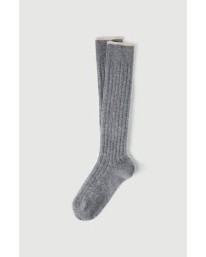 Brunello Cucinelli Cashmere Rib Knit Socks - Gray