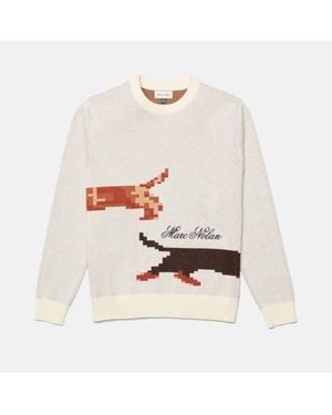 MARC NOLAN Pixel Dogs Crewneck Sweater - White