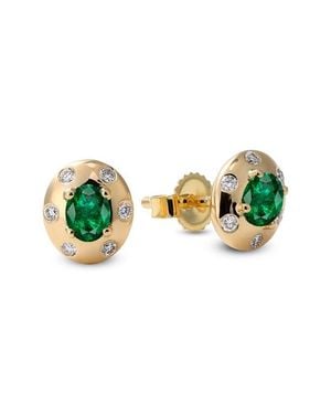 Mark Henry Aurum Petite Oval Stud Earrings - Green