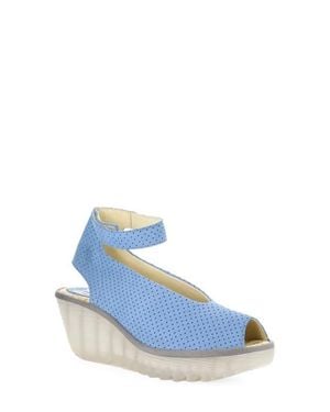 Fly London 'Yala' Perforated Leather Sandal - Blue