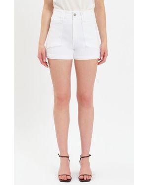 DAZE Valley High Waist Denim Shorts - White