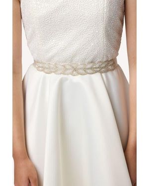 Un Deux Trois Stretchy Beaded Belt - Natural