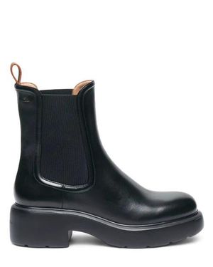 Santoni Leather Easy Ankle Boot - Black